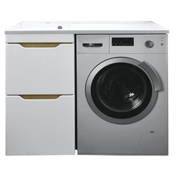 Тумба с раковиной Azario Magenta 110 L/R белая под стиральную машину