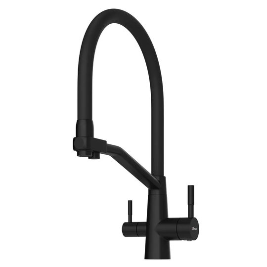 Смеситель для кухни Domaci Ливорно D5693BK черный матовый с гибким изливом и краном для питьевой воды