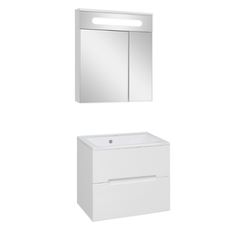 Комплект мебели для ванной Aqua de Marco Olivia 65 белый подвесной 2 ящика