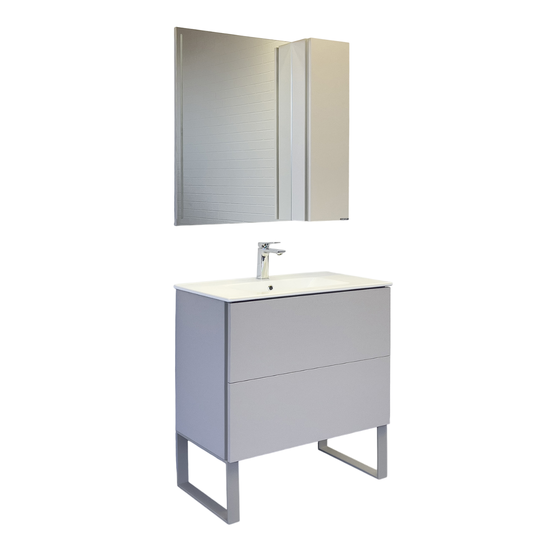 Комплект мебели для ванной Comforty Бильбао 80 серый шелк