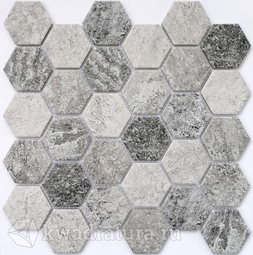 Мозаика керамограничная Bonaparte Olmeto grey 28,2х27,1