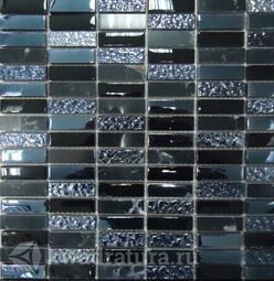 Мозаика стеклянная c камнем Bonaparte Super Line (black) 30х30
