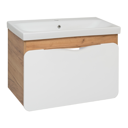 Тумба с раковиной Aqua de Marco Skandi 80 дуб крафт золотой