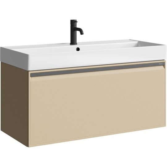 Тумба с раковиной Aqwella Pure 100 капучино светлый