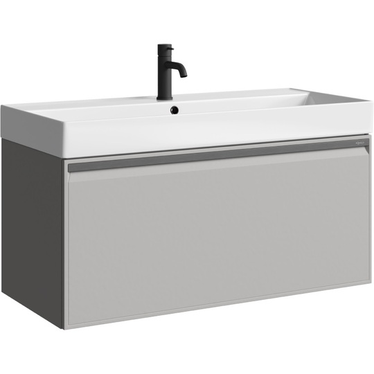 Тумба с раковиной Aqwella Pure 100 серый туман