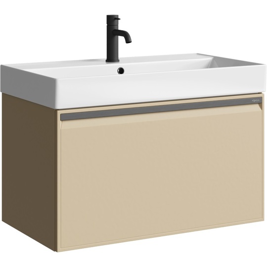 Тумба с раковиной Aqwella Pure 81 капучино светлый