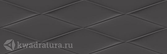 Настенная плитка Cersanit Vegas черная рельеф 25х75 см