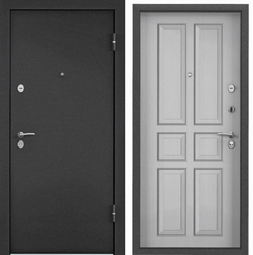 Дверь входная стальная Торэкс X5 New MР Темно-серый букле графит/Дуб белый матовый СК62