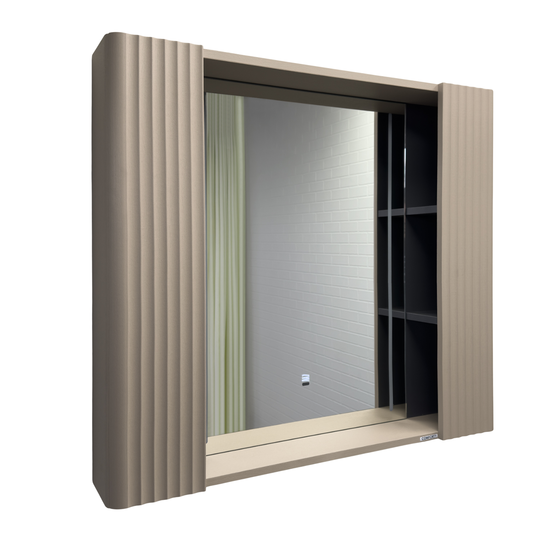 Зеркало-шкаф Comforty Ангара 90 дуб латте с подсветкой